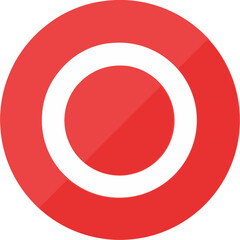 Red Circle Inside Circular Frame Vector Icon