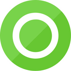 Green Circle Inside Circular Frame Vector Icon
