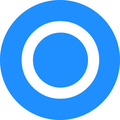 Blue Circle Inside Circular Frame Vector Icon