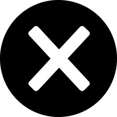 X Mark Inside Circular Frame Vector Icon