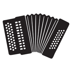 Vintage Accordion Silhouette for Classic Music and Folk Designs