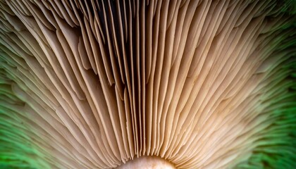 Close-up of a mushroom's gills