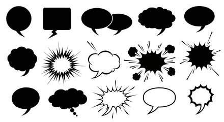 Dynamic comic book speech bubbles and explosion effects for creative storytelling and design