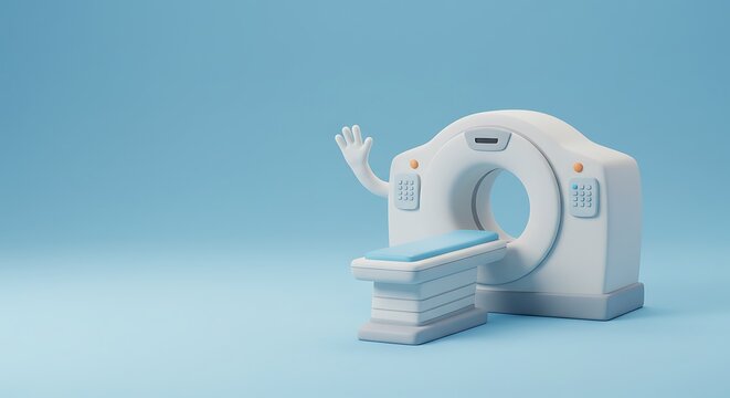 Stylized medical ct scan machine