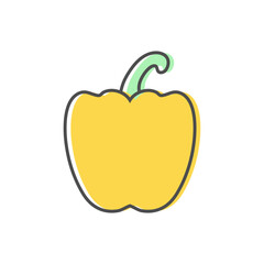 Bell pepper, paprika, sweet pepper line icon. Simple vegetable icon symbol. Vector illustration