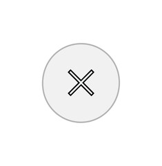 Obraz premium Close symbol white circle with black x icon on black background