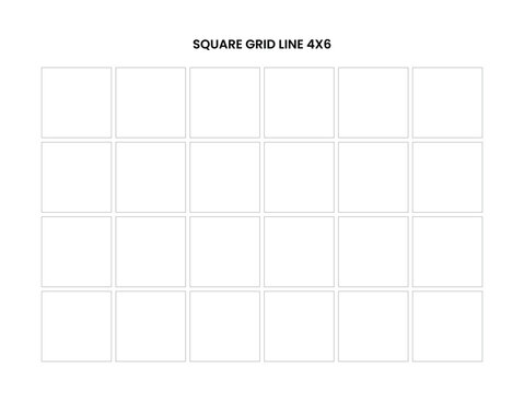 Clean square grid 4x6 in line style
