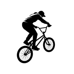 Obraz premium BMX Biker Performing Stunt in Urban Environment, Illustration Style