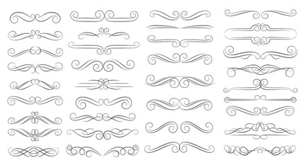 Elegant ornamental swirl design elements for sophisticated invitations, banners, and creative projects