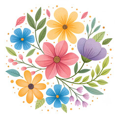 Obraz premium Seamless vector floral pattern with vintage pink flowers, leaves, and abstract blossoms for a spring or summer wallpaper design