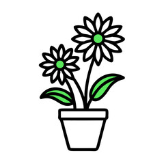 Abstract Illustration of Green Leaves and Circles on Black Background