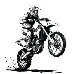 minimal and abstract motocross logo icon bike silhouette vector
