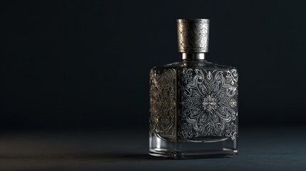 Elegant Intricate Glass Fragrance Bottle with Detailed Design and Captivating Aesthetics for Premium Products