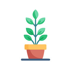 Minimalist Plant in Pot Illustration for Home Decor and Green Living Concepts