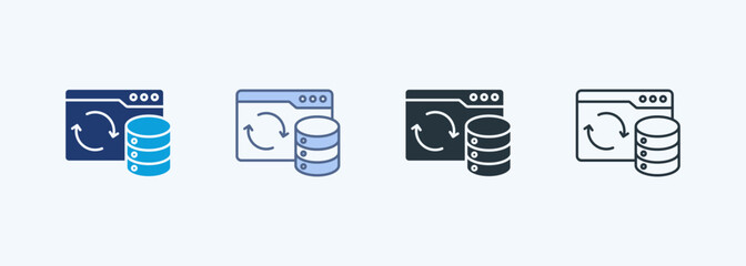 Data Backup Multiple Style Icon Collection