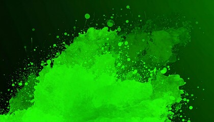 Obraz premium Abstract vibrant green splatter on dark background