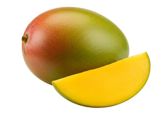Fresh Mango with Slice on Transparent Background, Generated AI