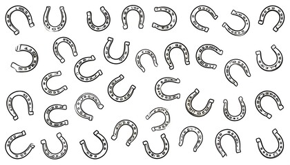 Horseshoe Pattern: Traditional Good Luck Charm Symbolizing Protection and Fortune