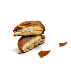 Chocolate Covered Marshmallow on white background