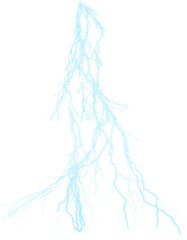 thunder Core volt Bloom – Light Blue Lightning Bolt with Dense Branching Paths, White Background, Atmospheric Electric Discharge, Intricate Energy Pattern Illustration
