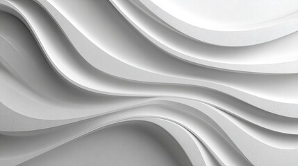 Obraz premium Abstract design of white wavy shapes.