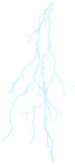 Thunder Bolt branch Surge – Light Blue Lightning Bolt with Realistic Branching Paths, White Background, Dynamic Energy Pattern, Scientific and Artistic Illustration
