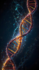 Discovering life's blueprint a vibrant helix structure symbolizing scientific advancement and medical breakthroughs