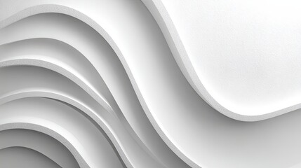 Abstract design of layered, curved shapes in white.