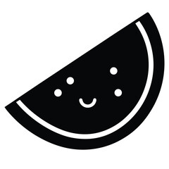 Vector art design of black and orange fruit, pepper, and bread with a slice of cheese in a cartoon style