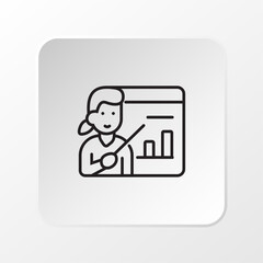 Learning Analytics Icon, Student Course Analytics Vector