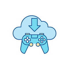 Cloud gaming download icon with controller