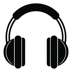 Vector illustration of a stereo headphone icon, symbolizing music, audio, and sound technology