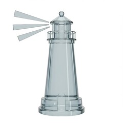 Glass Lighthouse with Light Beams