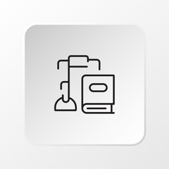 Digital Writing Icon, Tablet with Stylus Flat Vector