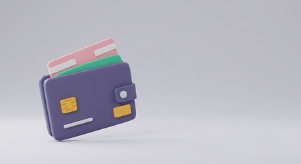 Wallet with cards 3 d render