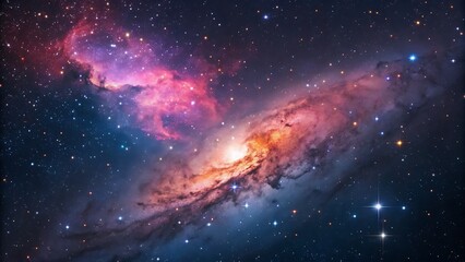 Fototapeta premium Vibrant Nebula and Starfield in Cosmic Space: A Captivating View of Deep Space Exploration.