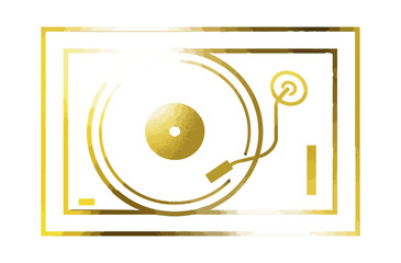 Gold record player graphic design