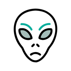 An alien face illustration with a simple yet expressive design style