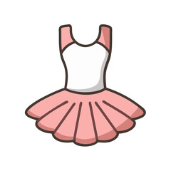 Illustration of a Ballet Tutu with White Bodice and Pink Skirt