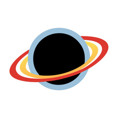 Stylized depiction of a planet with colorful rings in an abstract manner © MdGolamRabby