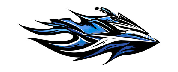 Abstract jet ski graphic design