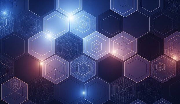 Abstrakter Hexagon-Digitalkunst-Hintergrund in modernen Farben