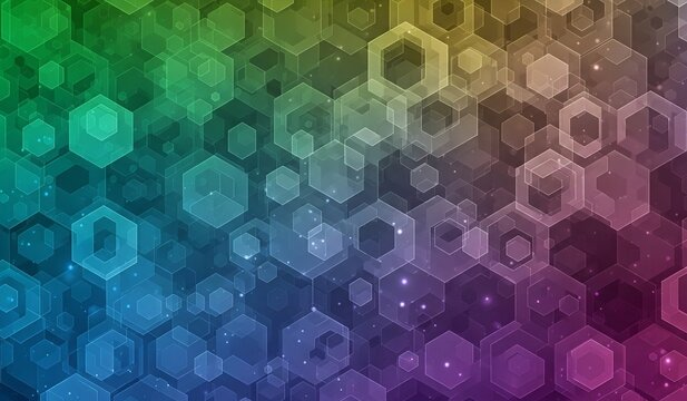 Abstrakter Hexagon-Digitalkunst-Hintergrund in modernen Farben