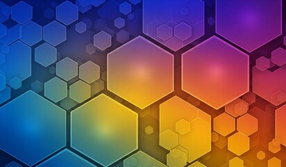 Fototapeta premium Abstrakter Hexagon-Digitalkunst-Hintergrund in modernen Farben