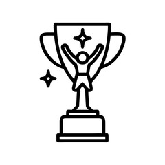 Iconic trophy symbolizing victory and achievement with a triumphant figure at the top