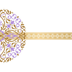 abstract floral background with golden ornament