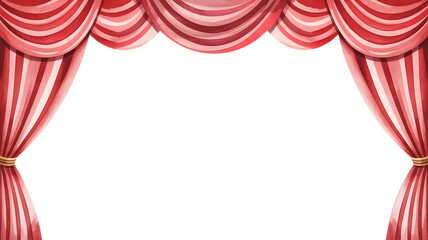Illustration of red and white striped curtains with black background