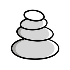 Four flat stones stacked one on top of the other, art image