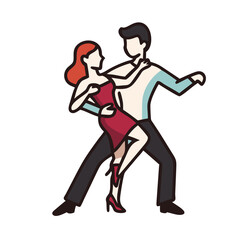 A couple gracefully dancing the tango, expressing passion and connection through movement
