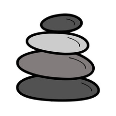 zen stones on white background